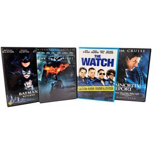 4 DVD Movie Bundle – Batman Returns, Dark Knight, Minority Report, The Watch